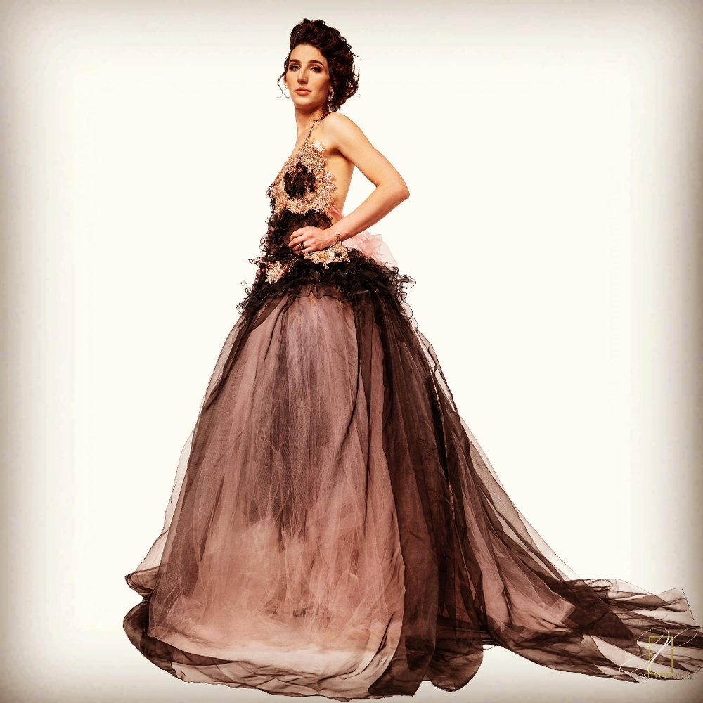 "HANNAH NOELLE Black Gothic Wedding Ballgown Set